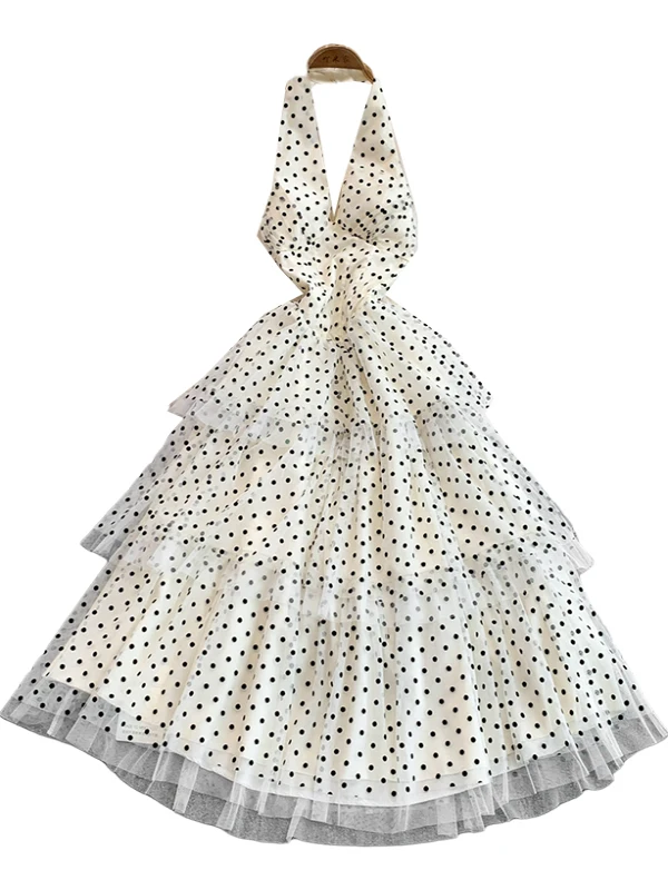 Estate dimagrante a pois V-ne Svel a vita alta A-line Dr donna garza patchwork Ne appesa gonna Dr Cake