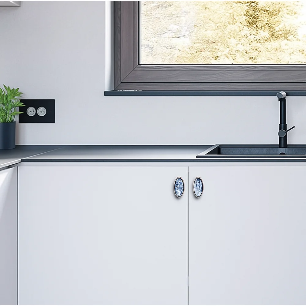 

2pcs High-end Luxury Handles Contemporary Sleek American-style Handles Minimalist Design Ceramic European Ceramic Knobs Wardrobe