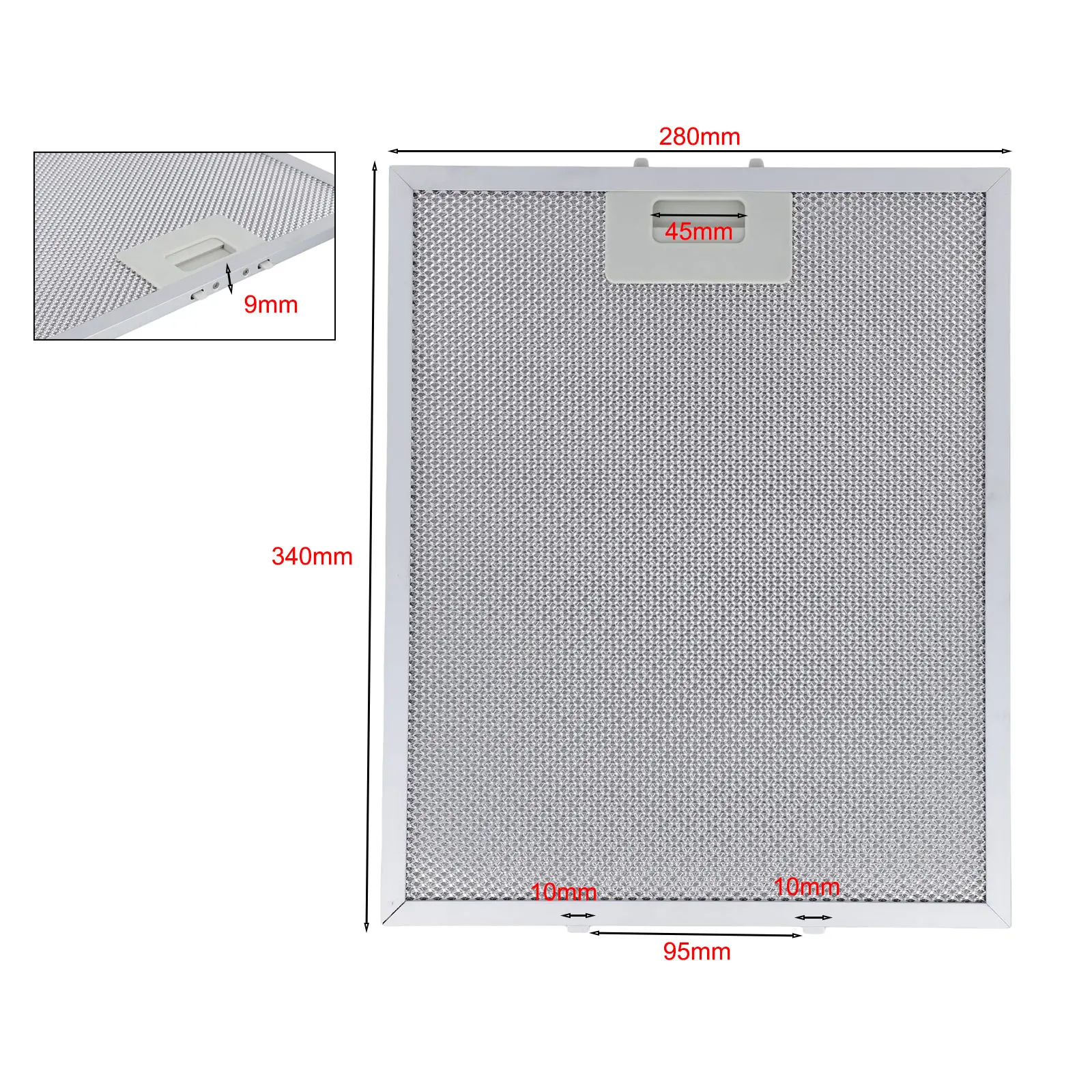 Afzuigkap Aluminium Filter 340X280mm Geschikt Voor FHEE229SC9S FHEE26A9S OR908CXA Uitlaat Zuig Mesh Vet Filter