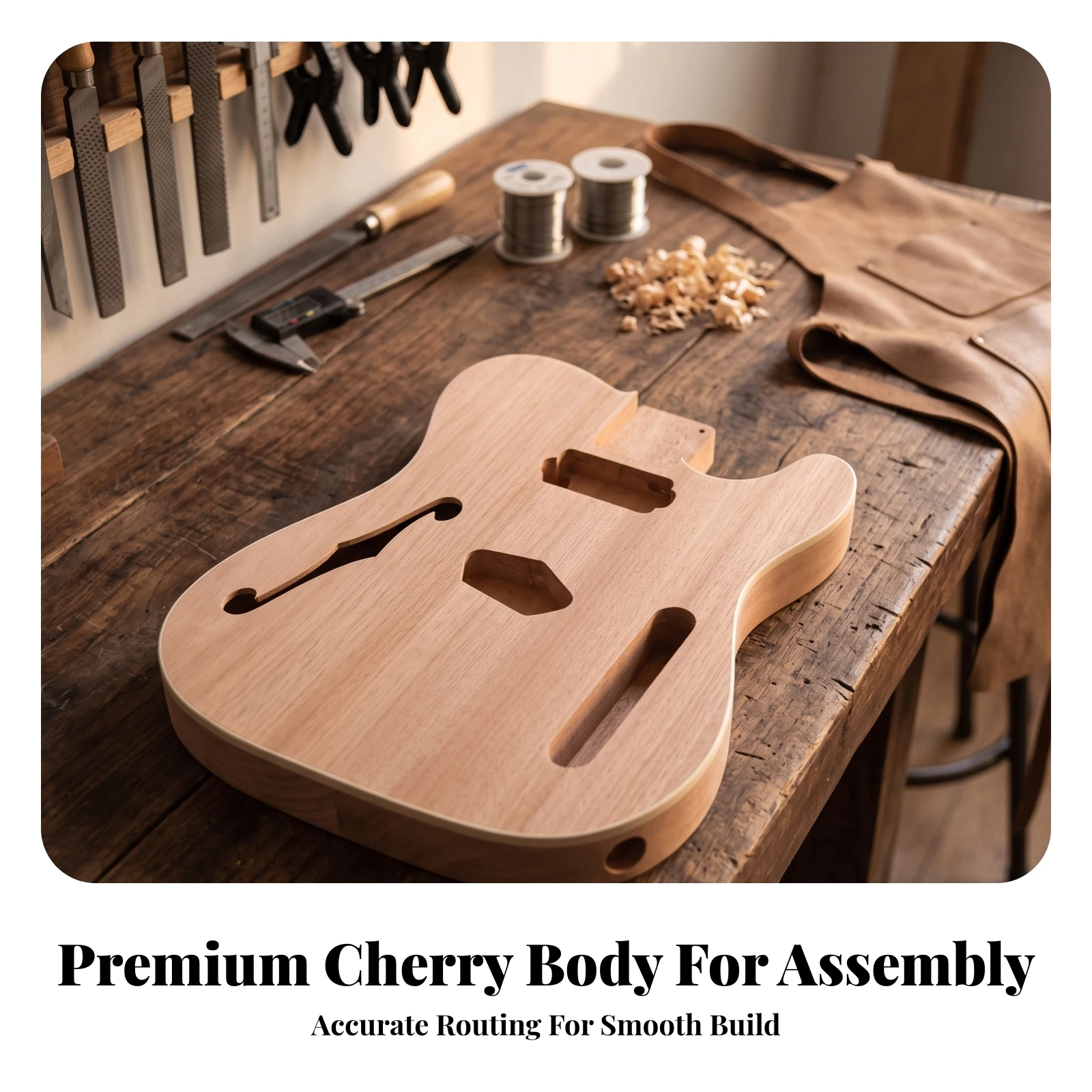 DIY Guitar Body Pre-Routed Unfinished Guitar Body Resonant Long-Lasting for Luthiers