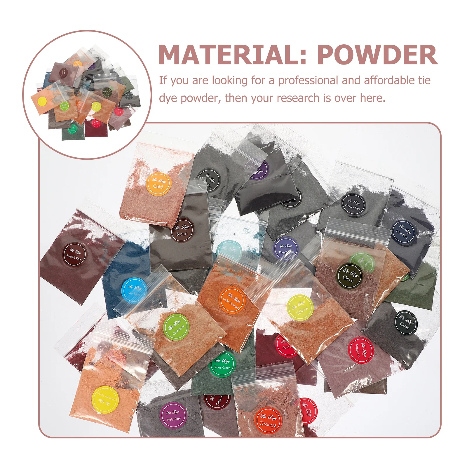 

Vibrant Tie Dye Powder 32 Bags Refill Set Perfect for DIY T-Shirts Scarves Pillows Group Activities Teen Girls Kits