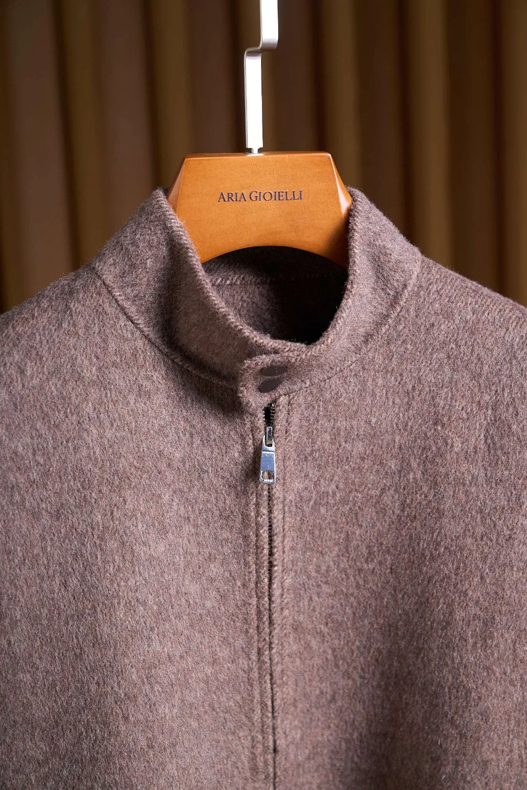 معطف صوفي كاجوال بياقة واقفة للرجال من Thiened Camere Jaet للربيع والخريف مناسب للارتداء اليومي في منتصف العمر وسحاب للإغلاق #2