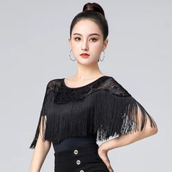 Latin Dance Costumes Dance Costumes Body Women's Fashion Show Etiquette Modern Practice Round Neck Tassel Jumpsuit Line Top Wear