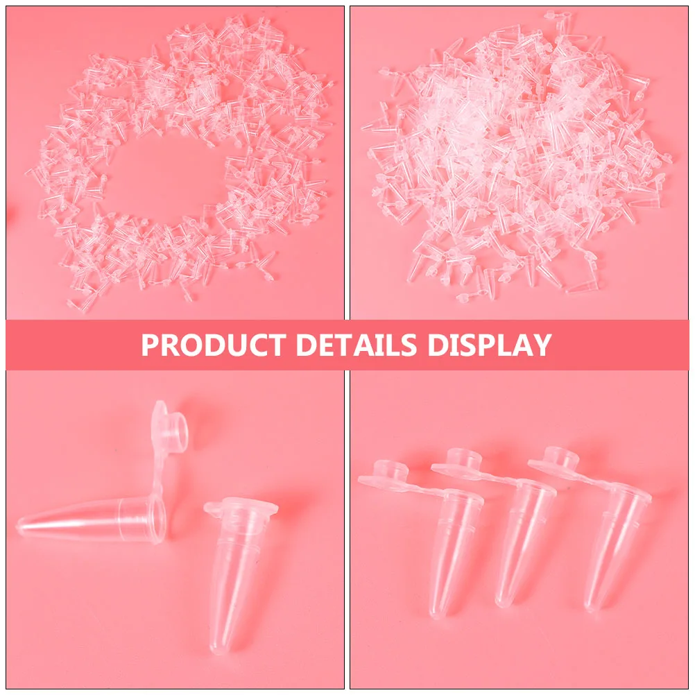 

2000 pcs Clear Plastic Vials Flat-Tops Leak-Resistant Hinged Safe-Lock Lid Transparent Cover