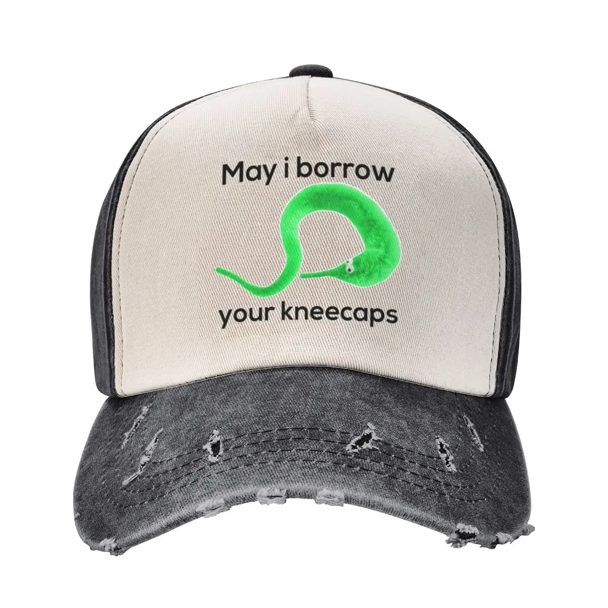 May I Borrow Your Kneecaps - Worm On A String Baseball Cap cute derby hat Men's Hats Women's