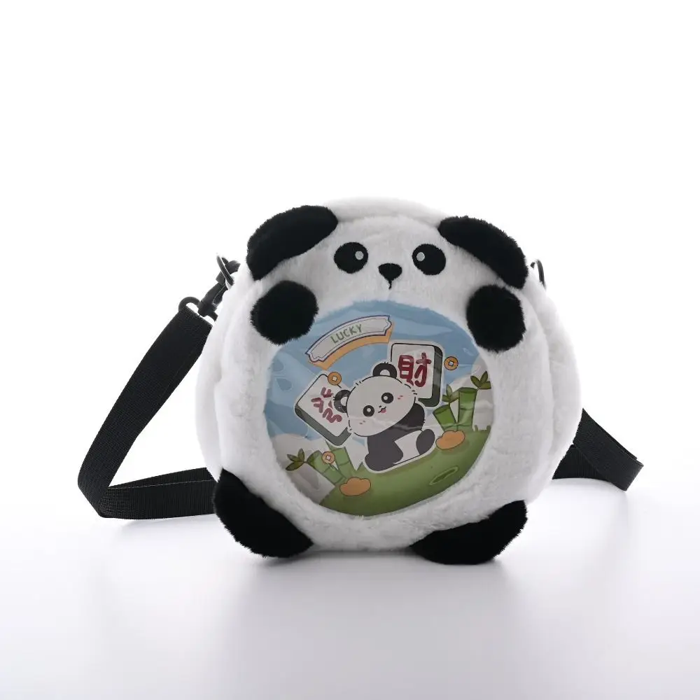 Kawaii Capybara Plush Doll Coin Purse Cartoon Exquisite Cute Panda Badge Bag Cartoon Animal Transparent Window