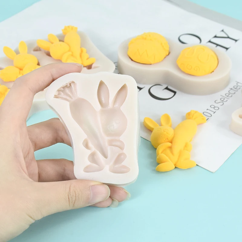 

Multi Easter Carrot Egg Bunny Shaped Silicone Chocolate Cookies Cake Mold Happy Easter Party Cake Decoration Tools Baking Mould