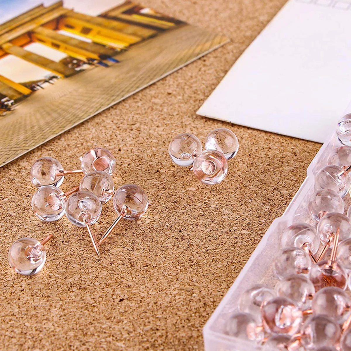 20 قطعة دبابيس ضغط كروية شفافة صديقة للبيئة صور جدار المسامير لتزيين بطاقة بريدية المنزل مكتب المدرسة لوحة الإعلانات