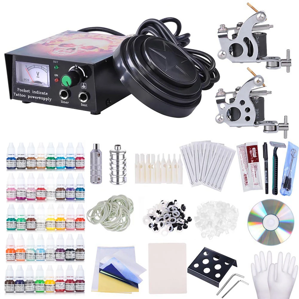 

Complete Tattoo Starter Kit with Tattoo Guns and 40 Vibrant Tattoo Inks