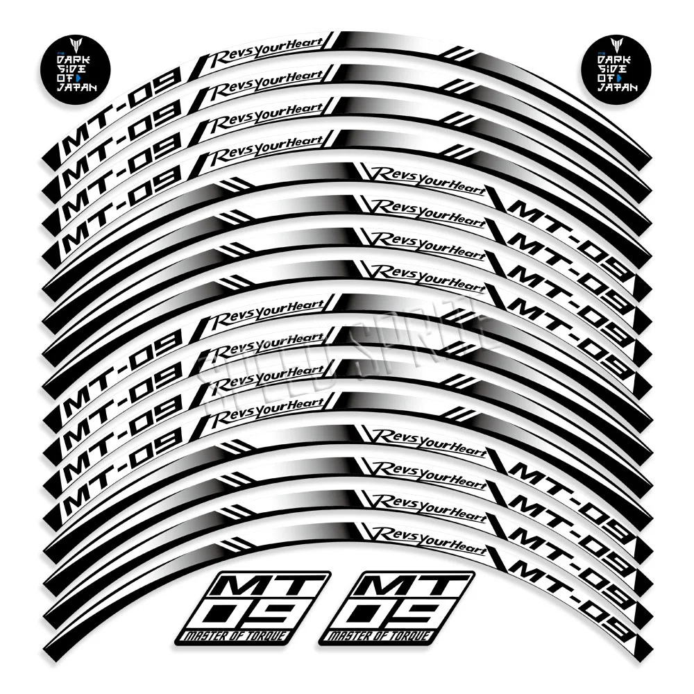 For MT09 MT-09 mt 09 Reflective Motorcycle Accessories Wheel Sticker Hub Decals Rim Stripe Tape