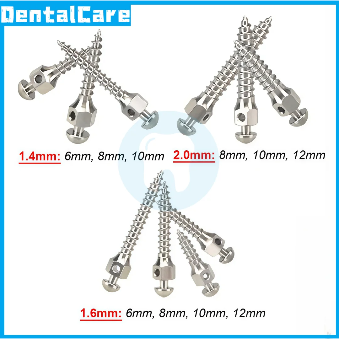 10Pcs Dental Mini Screw Implant Stainless Steel Anchorage Orthodontic Micro Self Drilling Screws Dentistry Tools