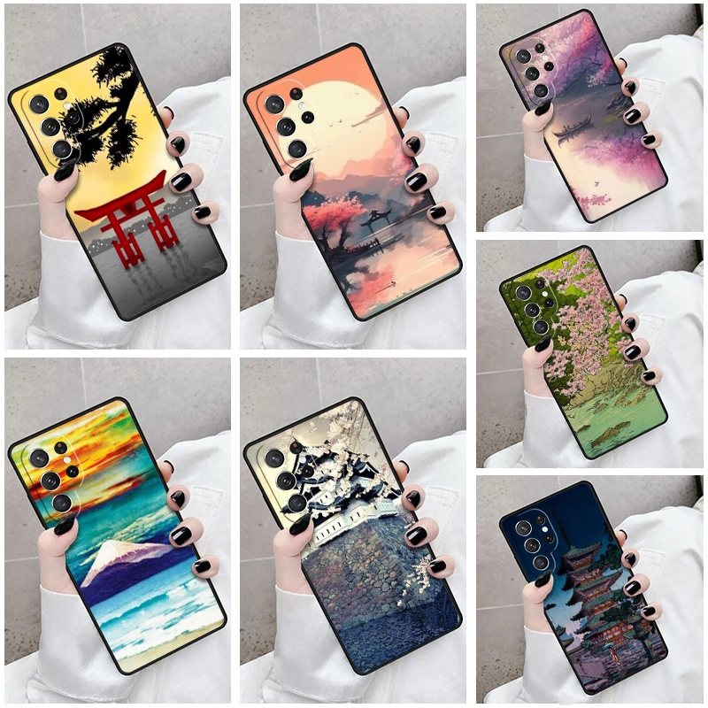 Phone Case For Samsung Galaxy S24 S23 S21fe S22 Ultra Plus Note 10 20 S8 S9 S10 Cover Japan Tokyo Scenery