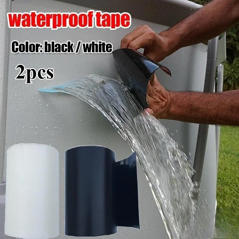 2pcs Patch PVC Pipe Super Strong Waterproof Tape Stop Leaks Seal Repair Tape Performance Self Fix Tape Adhesive Insulating Duct