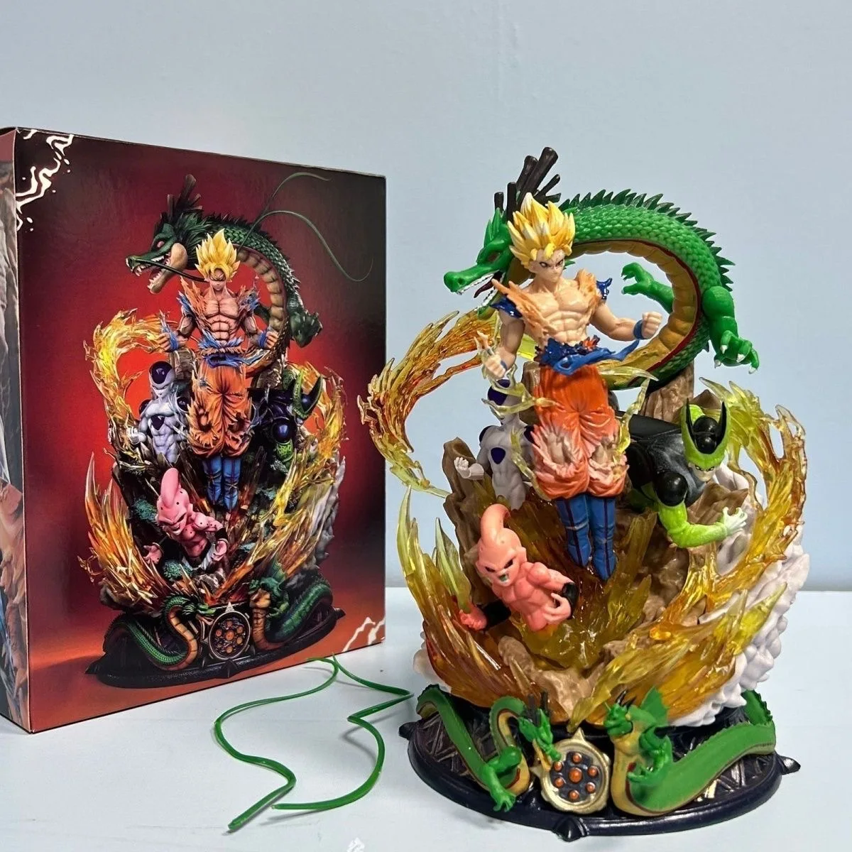 

24cm Anime Dragon Ball Z Super Saiyan Goku Kakarot anniversary Statue model.Desktop decoration GK collection.toy gift