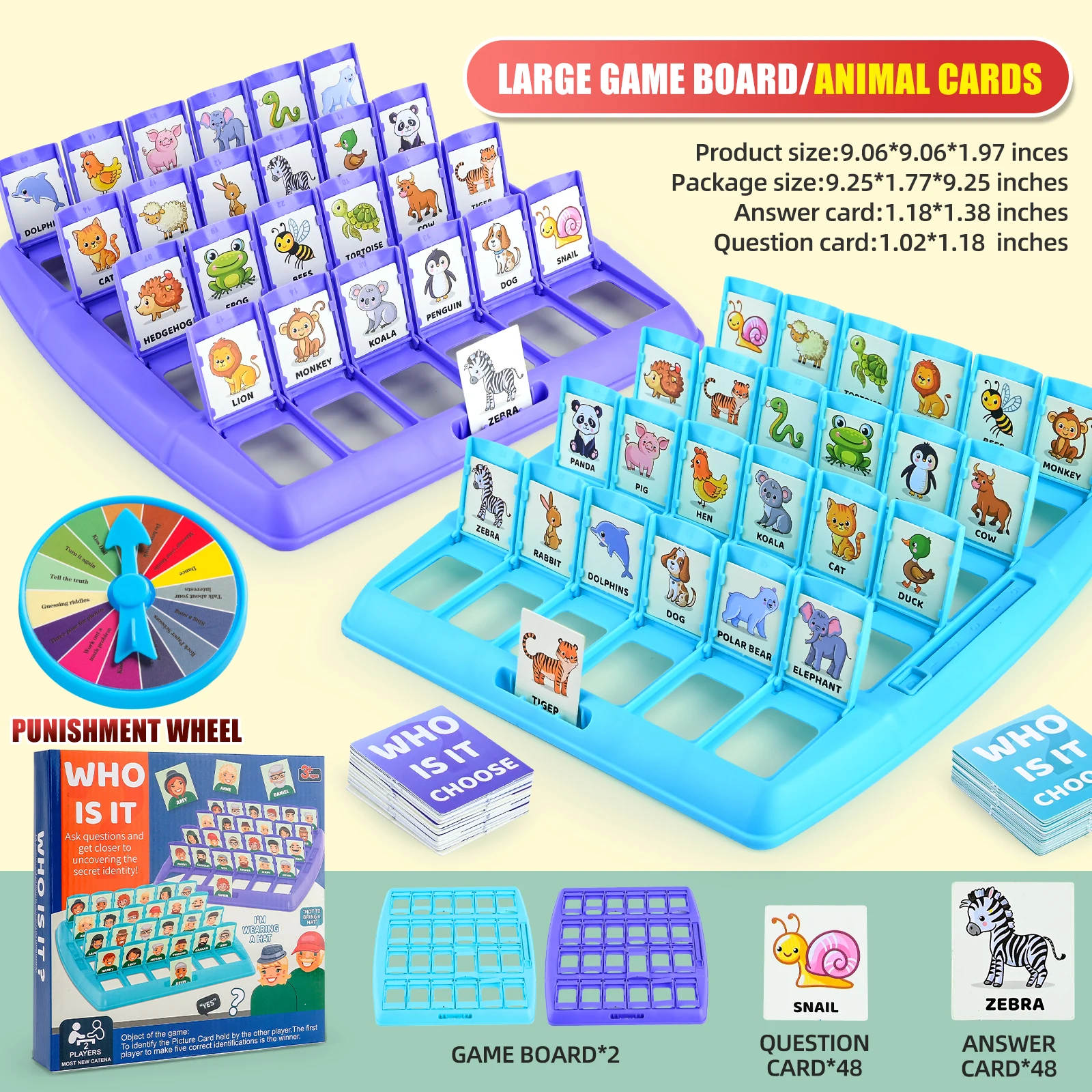 Guess Who I Am, Children'S Puzzle Toys With Cards, Thinking And Logic Training, Two Player Board Game