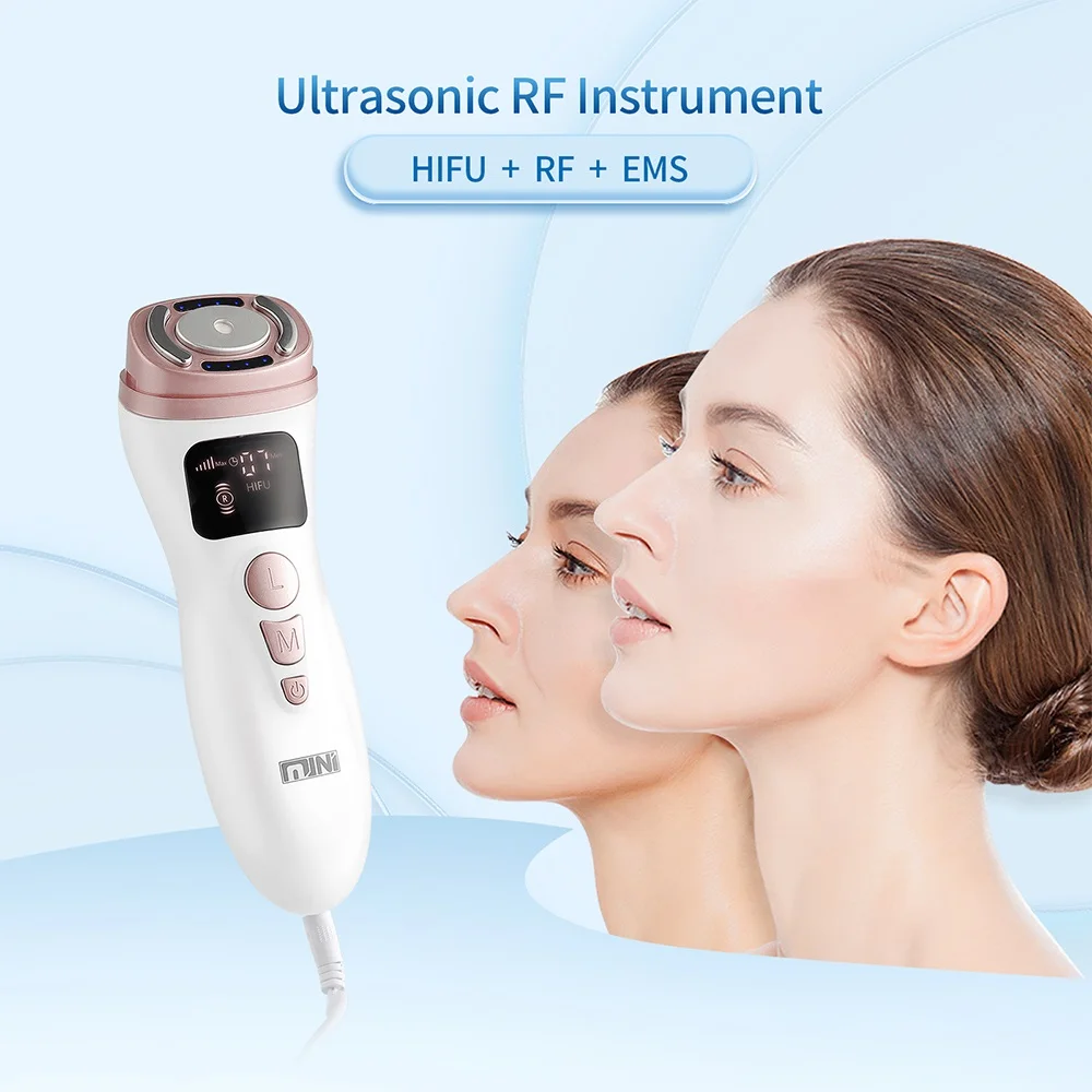 Mini HIFU Machine Ultrasonic RF EMS HIFU Facial Lifting Skin Tightening Device Face Chin Neck Eye Anti Wrinkle Massager Home Use