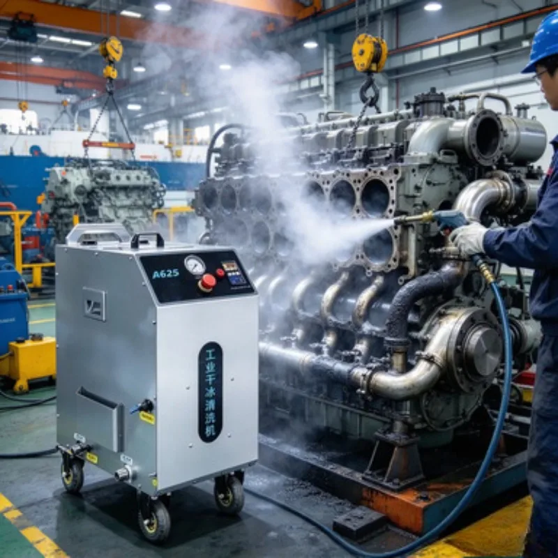 Industrial Dry Ice Blasting Machine Portable Dry Ice Blaster Cleaner for Car Engine Carbon Mold Rust Removal