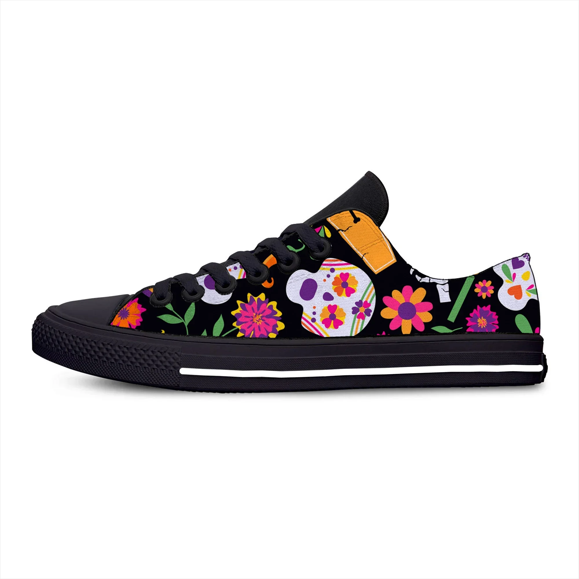 Hot Cool Summer Mexican Sugar Skull Dead Novelty Design Classic Canvas Shoes Men Women Casual Sneakers Low Top Board Shoes - view 5