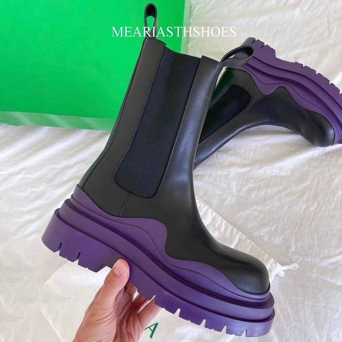 

Shoes for Women Autumn and Winter New Round Toe Low Heel Women Boots Chelsea Motorcycle Boots Solid Color Casual Women Shoes 44