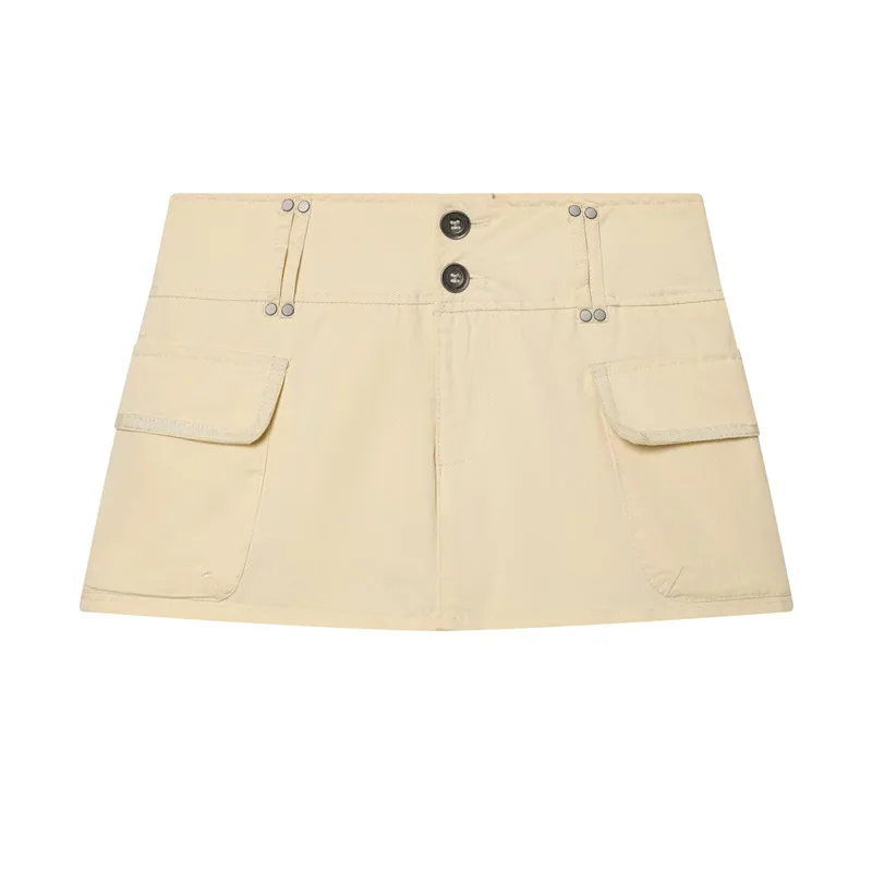 Withered Women's Wholesale 2026 New European And American Style Versatile Pocket Embellished Skirt Woman Clothing Faldas