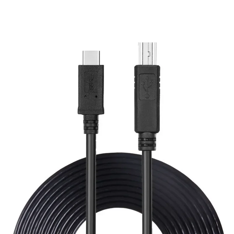 Cable para Impresora, Disco Duro, Macbook, Laptop - USB 3.1 Tipo C A USB 2.0 B BM Conector de Transmisión de Datos Cable de Impresora de 480 Mbps