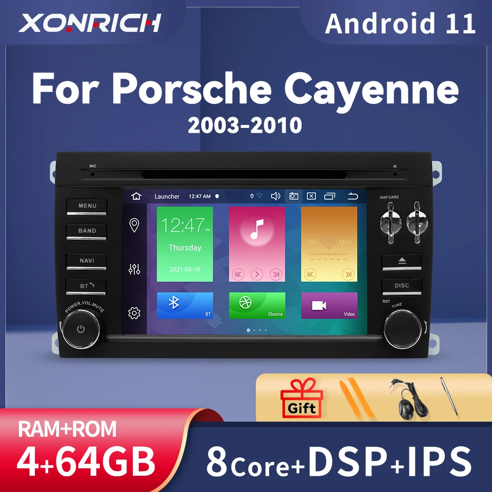 2Din 4GB Carplay Android 11 Car DVD Player For Porsche Cayenne GTS 2003 2004-2010 Multimedia RDS 8Core GPS DSP Autoradio FM