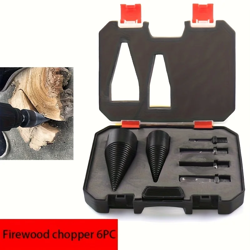 Heavy Duty Firewood Splitting Drill Bit，Detachable Conical Log Splitter，Pointed Design，No Assembly Required，
