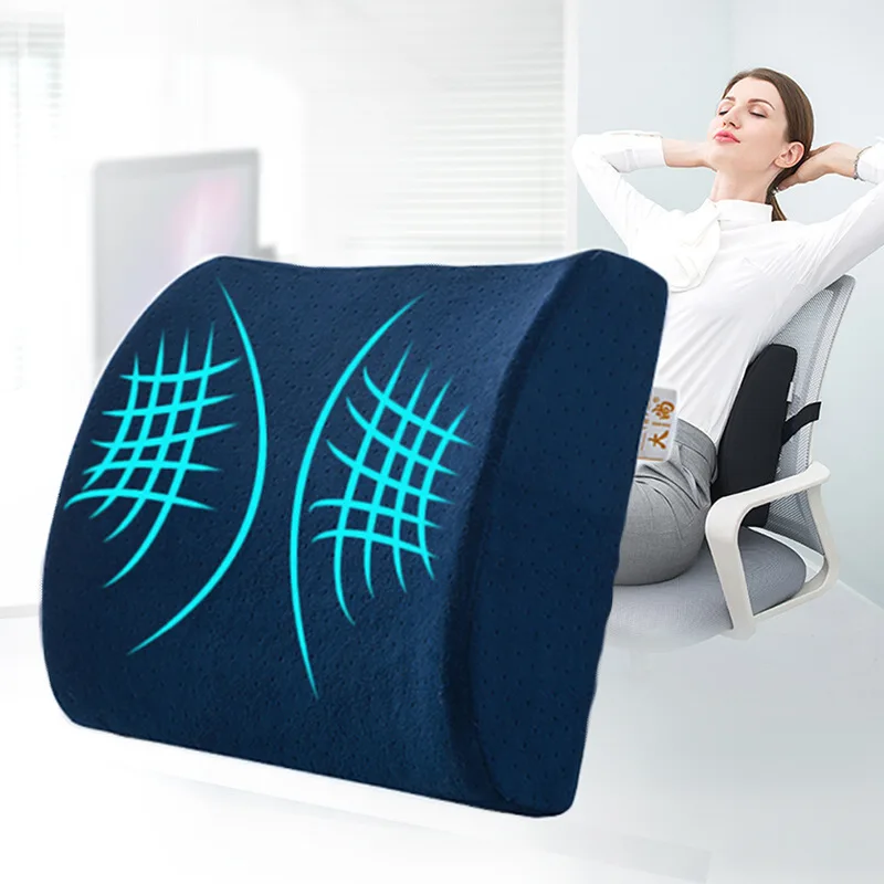 Memory Foam Slow Rebound Lumbar Cushion | Ergonomic Office Chair And Car Seat Support Pillow (For Home And Office)