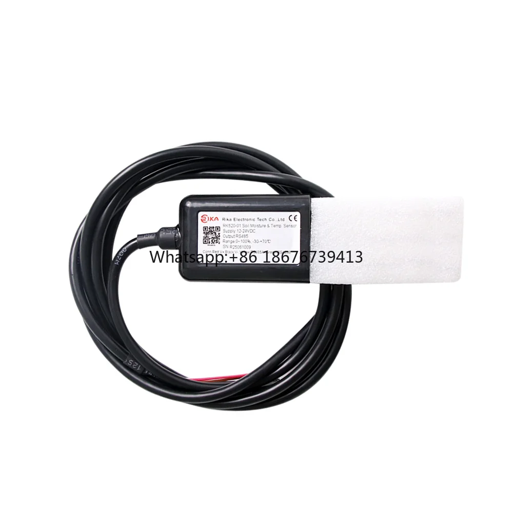 520-01 FDR RS485 4-20mA 0-5V Output Agriculture Soil Temperature & Moisture Sensor IP68 316SS Probe ABS Housing