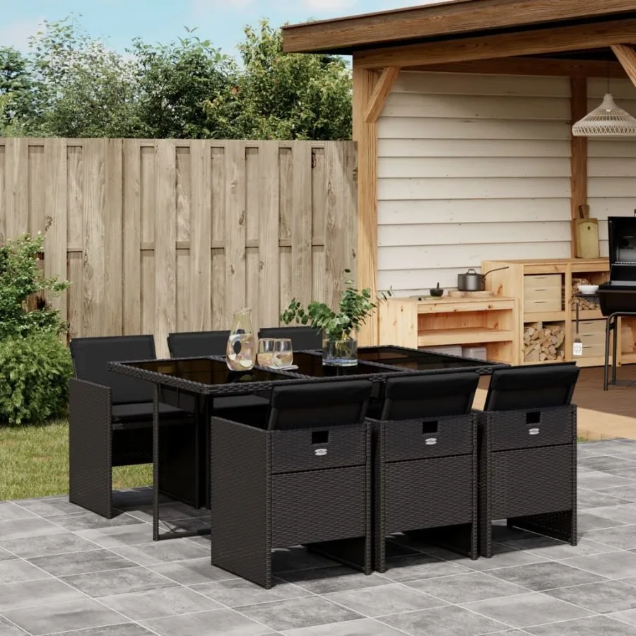 

Garden Dining Set Black