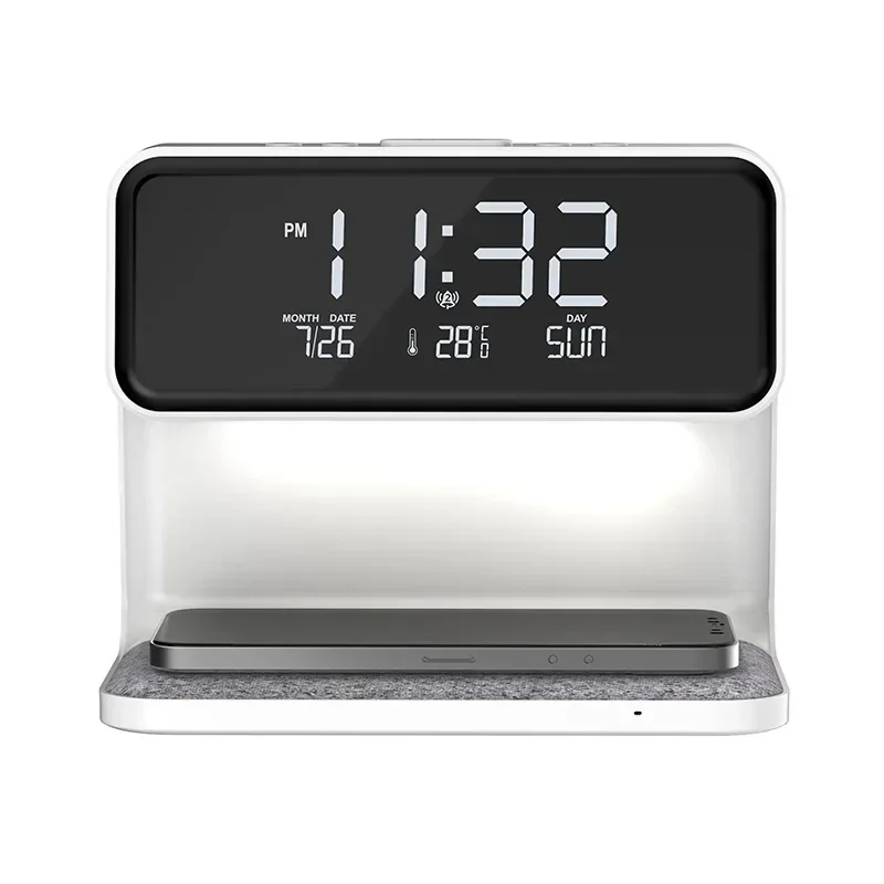 

Electronic Modern Design Alarm Clock Aesthetic LED Wireless Charge Alarm Clock Fancy Luxury Bedroom Reloj Despertador Clocks