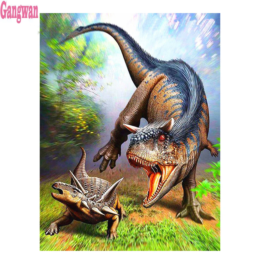 

full Square round resin diy diamond painting Forest Dinosaurs DIY Diamond Embroidery Mosaic diamond 3d Pictures,kids painting