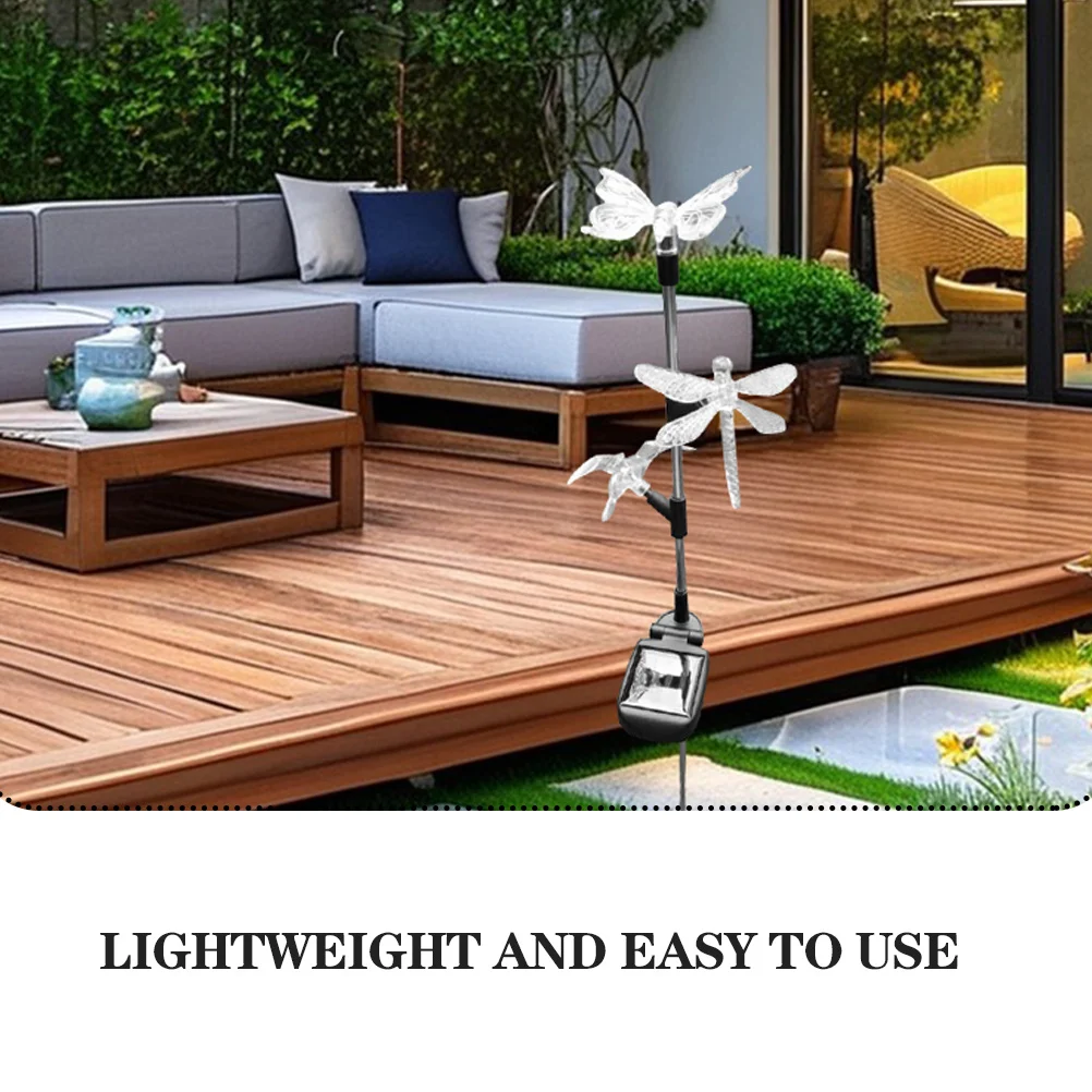 أضواء حديقة تعمل بالطاقة الشمسية على شكل طائر الطنان وحشرة اليعسوب متعددة الألوان، إضاءة زخرفية خارجية للحدائق والفناءات والمروج