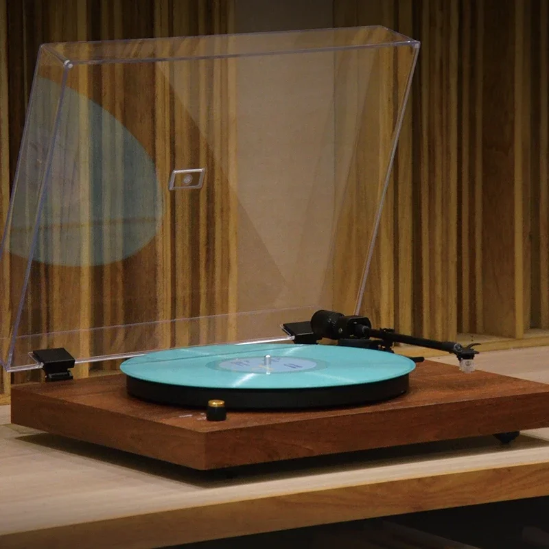 Walnut Vinyl Record Player Built-in Bluetooth 3-Speed Belt-Driven HiFi LP AT 3600 Cartridge Dust Cover Retro Phonograph