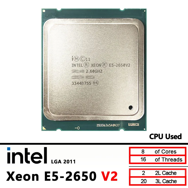 Intel Xeon 2650V2 E5 2650 V2 Used 8-Core 2.6 GHz 95W  CPU Processor LGA 2011