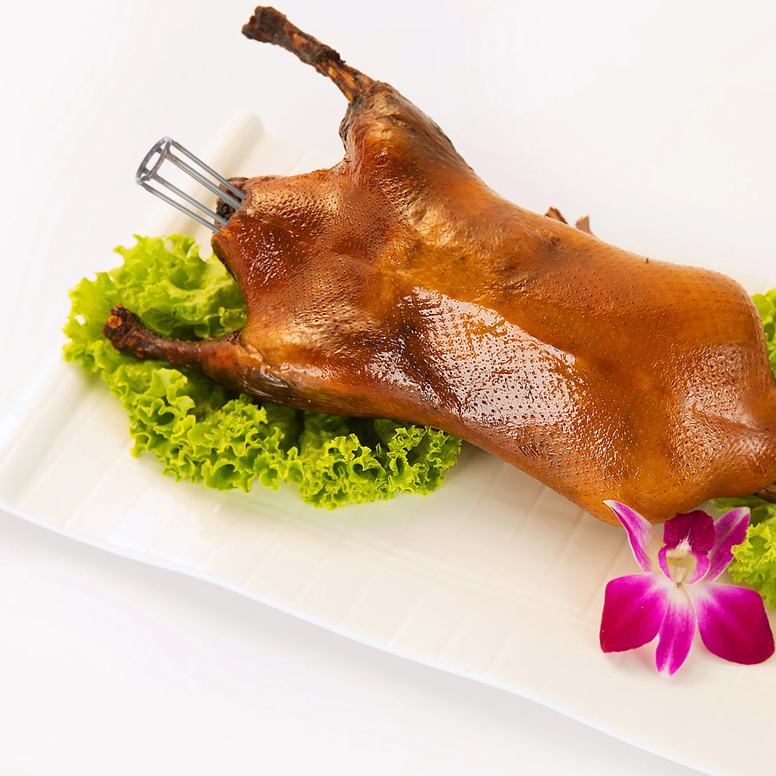 

1pc Stainless Steel Roast Tool Grilling Support Rack Leak-Proof Flavor Enhancement Cooking Utensil Peking Duck Bbq Poultry Shape