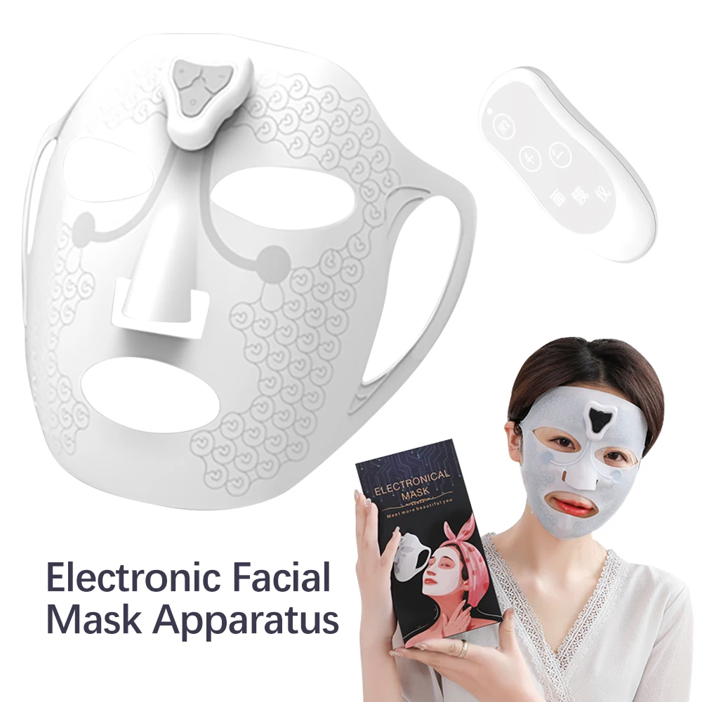 Electric Facial Mask EMS Microcurrent Face Massage Devices Wrinkle Removal Vibration Beauty Skin Tighten Lifting Spa Face Mask