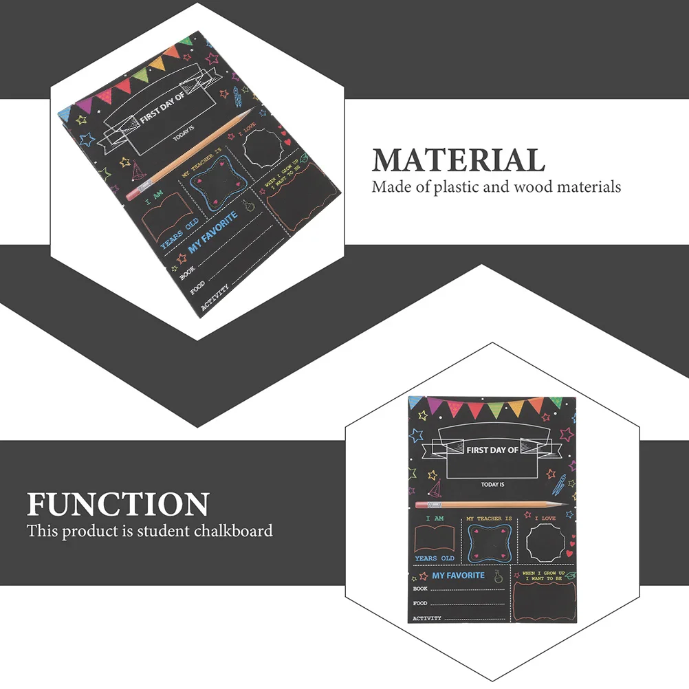 

First Day Chalk Board Premium Wood Plastic Creative Reusable School Sign Decoration Kids Preschool Photo Prop Chalk Board