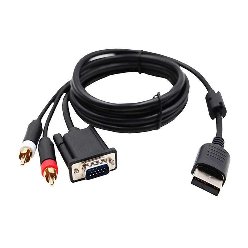 N91R VGA Cable for Dreamcast High Definition + 3.5mm to 2-Male RCA Adapter