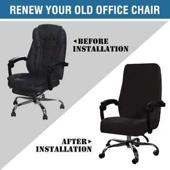 Sametové potahy na kancelářské židle, roztažitelné potahy na počítačové židle se středním a vysokým opěradlem, univerzální potahy na manažerské židle 10 nejlepší prodej sametové potahy na židle - №10