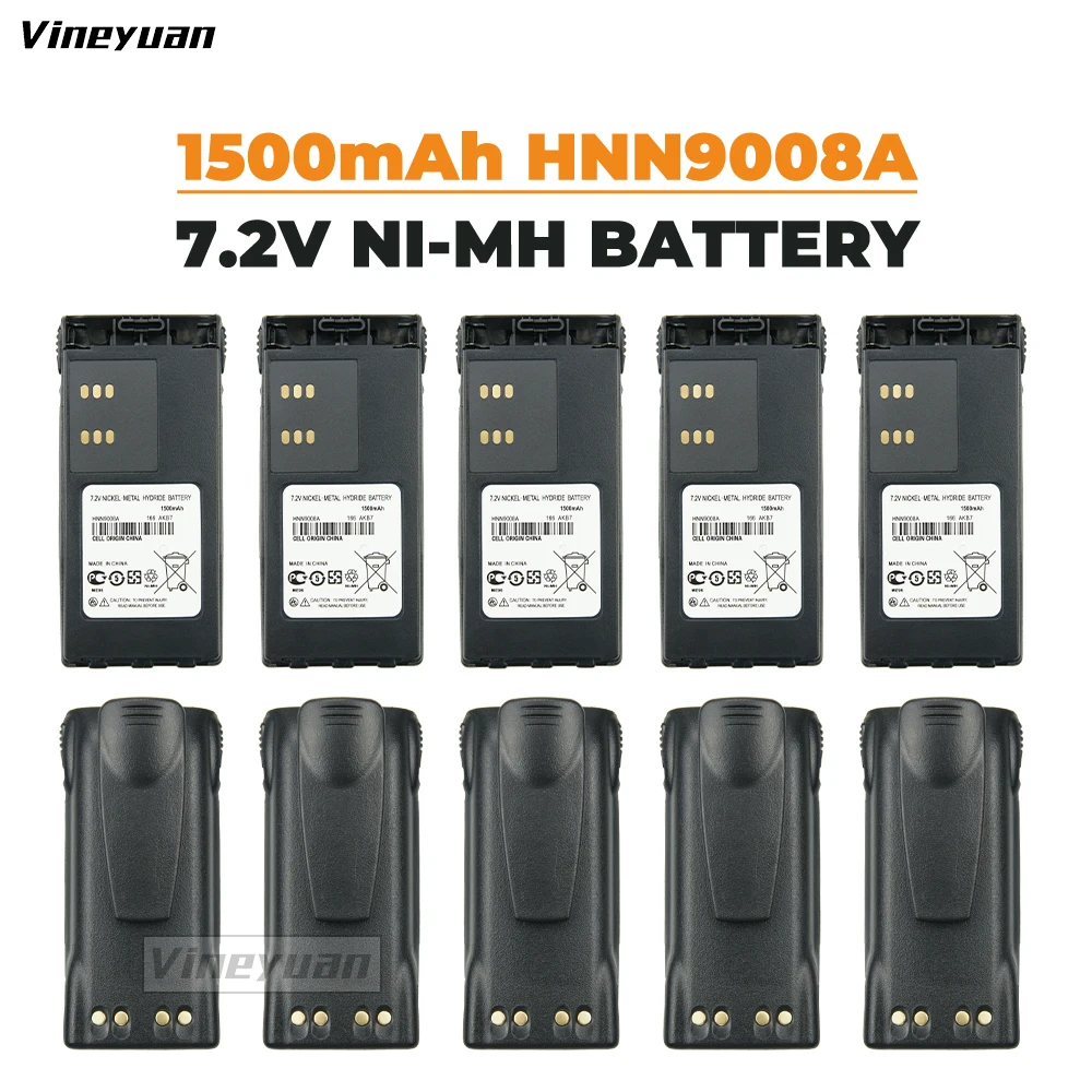 

10 шт. HNN9008A HNN9008 HNN9009 аккумулятор 7,2 в 1500 мАч Ni-MH Сменный аккумулятор для Motorola Radio HT750 HT1250 GP328 GP320 GP338