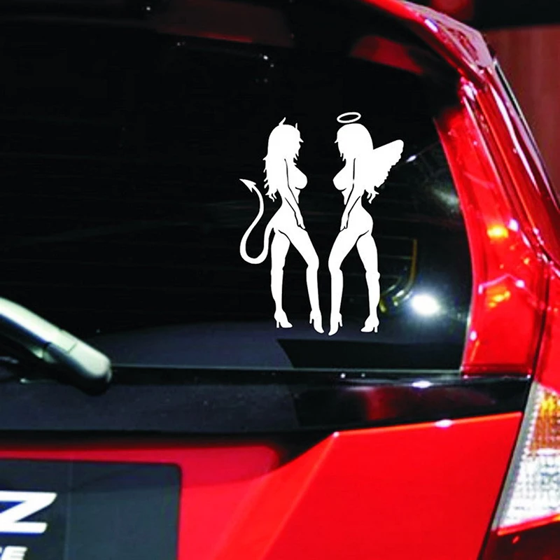 Reflective Angel And Devil Stickers Sexy Car Stickers Car Beauty Stickers