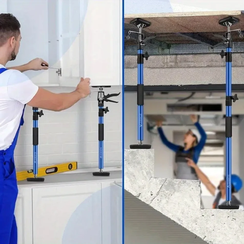 1/2 Stück arbeitssparende Teleskop-Stützstangen Jack Bar Trockenbau-Türlift-Stützbauwerkzeug für Schrank, Treppen, Veranden, Deck – Detail 6