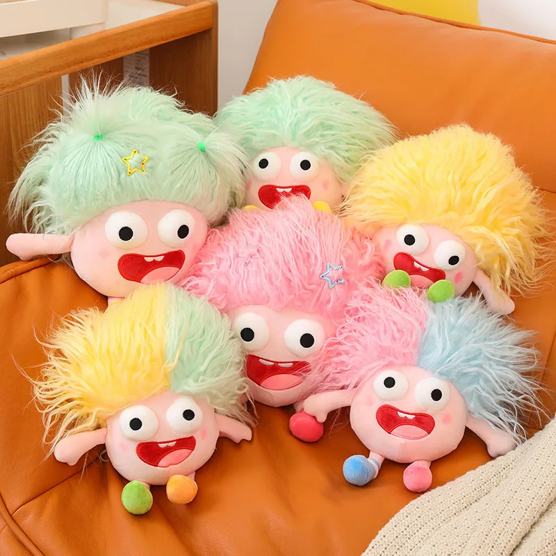 Plush Funny Toys Stuffed Exploded Hair Doll DIY Hairstyle Toys for Big Children's Braided Doll Gift for Birthday Christmas