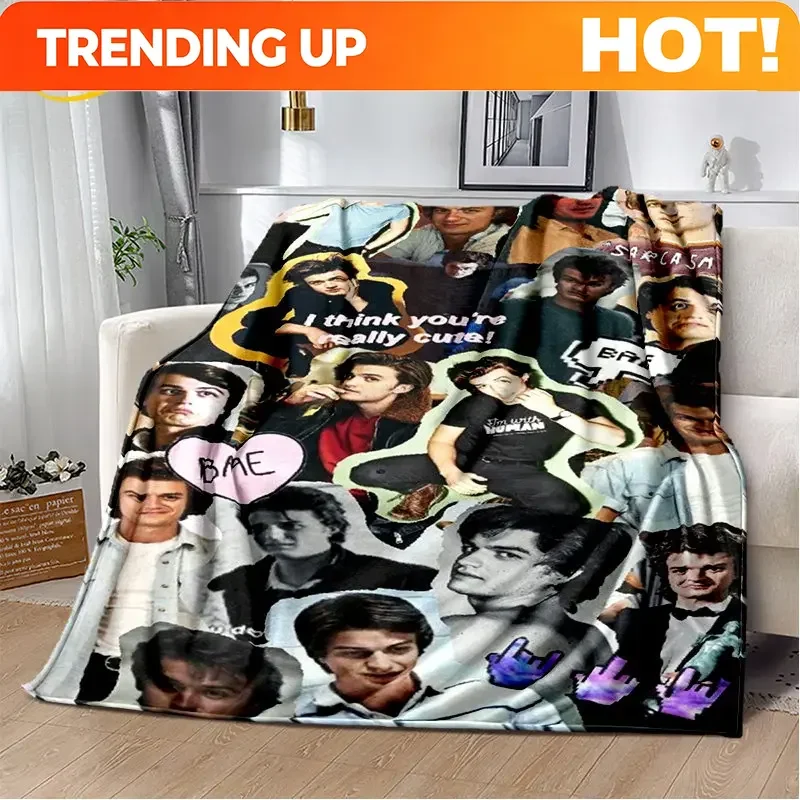 Customize Joe Keery Steve Harrington Soft Plush Blanket,Flannel Blanket Throw Blanket for Living Room Bedroom Bed Sofa Picnic Co