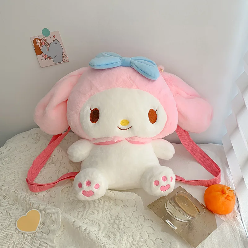 Grote Sanrio Pluche Rugzak Schattige Cinnamoroll Pluche Pop Mijn Melodie Tas Cartoon Kawaii Kulomi Pluche Tas Cadeaus Voor Kinderen Meisjes