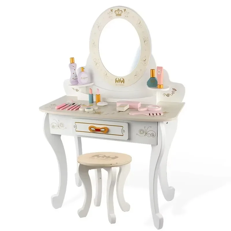 Wooden Cosplay Toy Princess Dresser Simulation Baby Dresser