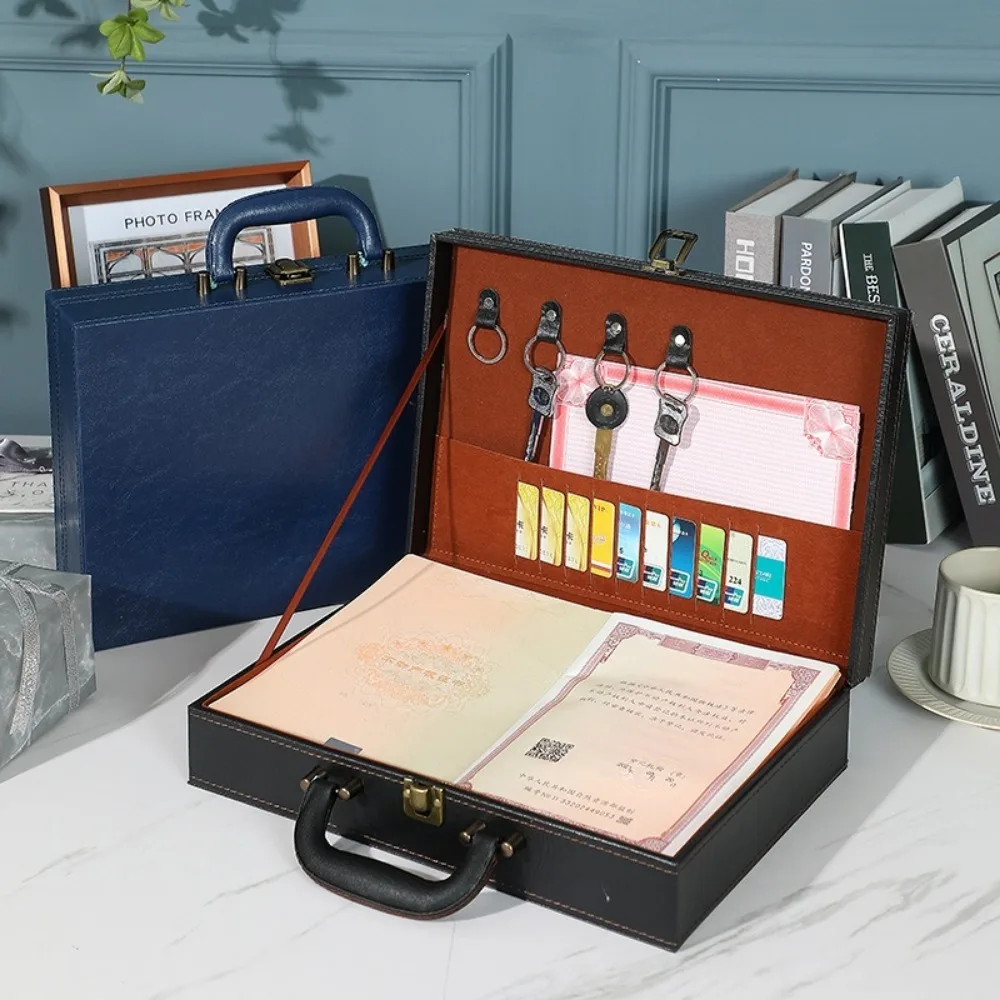 

Leisure PU Leather Room Delivery Box Handheld Business Men Suitcase Multifunctional Key Toolbox Women Men