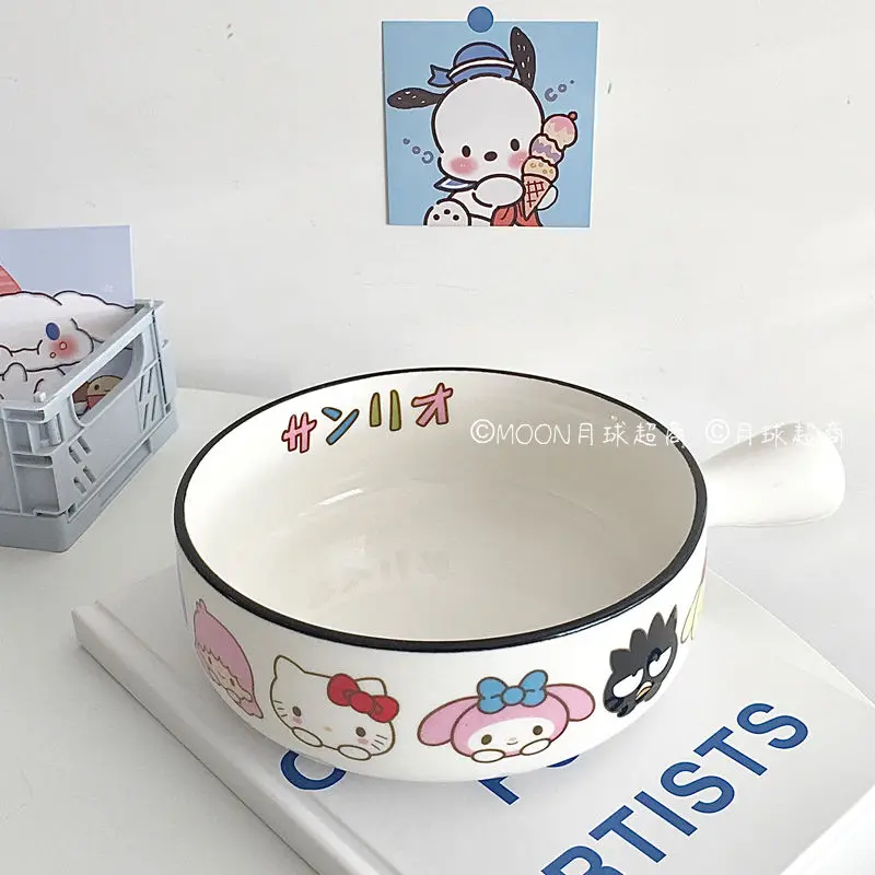 Kawaii Sanrio Handy Bowls Cinnamoroll My Melody Cartoon Anime Student Cute Portable Home Soup Noodles Bowls Toys Gift Gifts