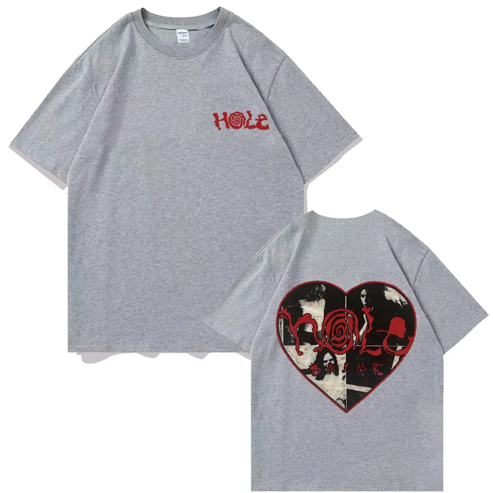 90s Alternative Grunge Rock Band Hole Courtney Love Double Sided Print T-shirt Men Women Vintage Oversized 100% Cotton Tshirt